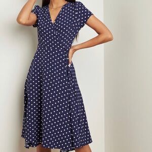 MSK women’s polkadot, flutter sleeve midi dress size 12